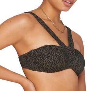 Andie The Monaco Top Black Firework Gold Swim Top Size Large